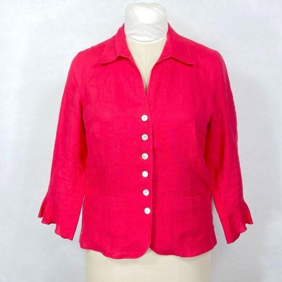 Talbots Tops - Talbots- Hot pink collared women’s‎ button-down Size 4